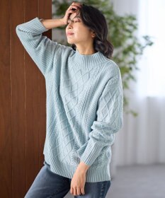 ANY L ソフトタッチケーブルニットチュニック