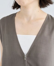 Green Parks 麻調ミディ丈ＺＩＰベスト