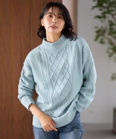 ANY L ソフトタッチケーブルニットチュニック