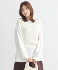 earth music&ecology ラメジャガードニットベスト