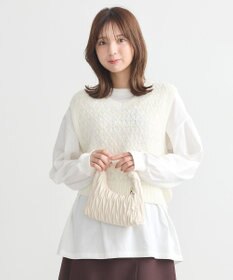 earth music&ecology ラメジャガードニットベスト