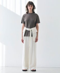 BEIGE， 【洗える】VERONICA / カラーステッチ半袖クルーネックＴシャツ