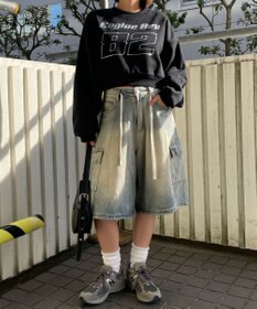 WEGO ラインストーンプルオーバースウェット