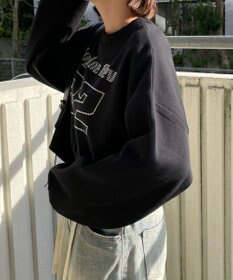 WEGO ラインストーンプルオーバースウェット