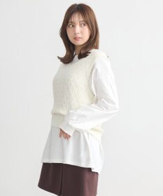 earth music&ecology ラメジャガードニットベスト