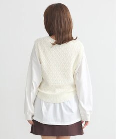 earth music&ecology ラメジャガードニットベスト