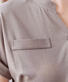 Tiaclasse ベルト付きフレンチスリーブポケットワンピース
