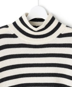 23区 【CLASSY.1月号掲載】ウールナイロン ボーダー ハイネック ニット