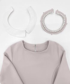 Tiaclasse 【3WAY・ストレッチジョーゼット】付け襟チュニック