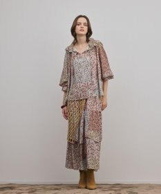 GRACE CONTINENTAL パッチワークプリントカフタンブラウス