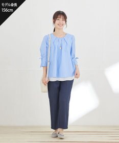 Tiaclasse L センタープレス テーパードパンツ