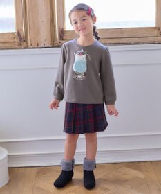 ANY KIDS チェック柄 プリーツ キュロット