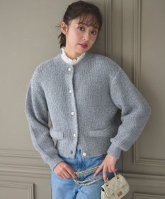 Feroux 【洗える】ラメシャギー カーディガン