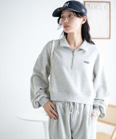 WEGO ハーフジップショートスウェット