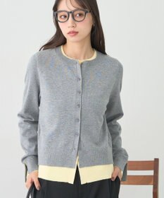 earth music&ecology 【コットン混紡】バイカラーレイヤード風カーディガン