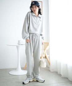 WEGO ハーフジップショートスウェット