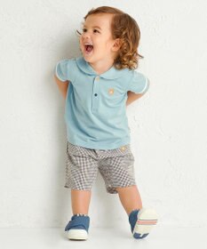 MIKI HOUSE HOT BISCUITS 【70-110cm】 くま耳 セーラーカラー半袖Tシャツ