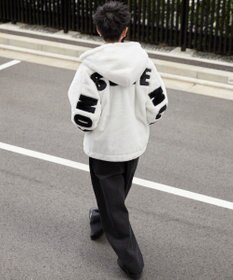 WEGO ファーフードグラフィックブルゾン