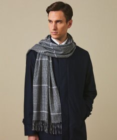 GOTAIRIKU 【カシミヤ100％】 幅広 マフラー_グレンチェック柄(40×180)