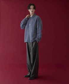 WEGO フェイクスウェードハーフZIPシャツ（LS）