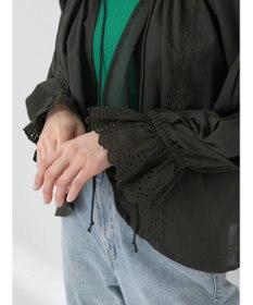 earth music&ecology ギャザーショートブラウス