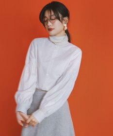 自由区 【洗える】シャーリング ブラウス