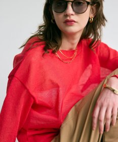 BEIGE， 【洗える・Oggi 7月号掲載】LUPINUS / 前後2WAYシアーニットカーディガン