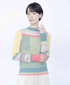 COQ CONCORD カラーブロックリブニット