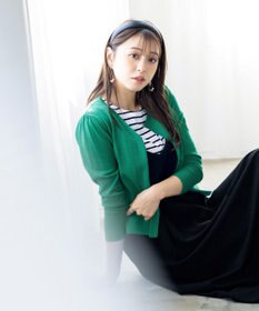 Tiaclasse 【洗える】長袖サマーニットカーディガン