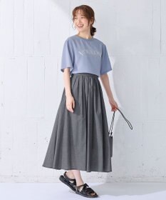 ANY 【大好評につき新色追加！/ウエストゴム】シャンブレーライクフレアスカート