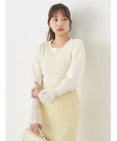 earth music&ecology 袖ポイントニットプルオーバー