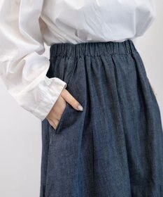 caqu gather skirt ゆったりシルエットデニムスカート