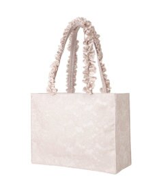 Maison de FLEUR レースフリルハンドルスクエアトートバッグ