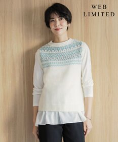 J.PRESS LADIES 【WEB限定・洗える】FAIR ISLE ニットベスト