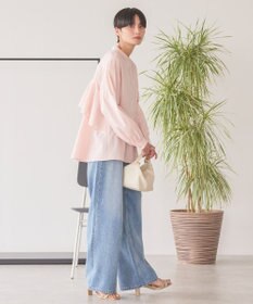 AMERICAN HOLIC イージーケアバックフリルバンドカラーシャツ