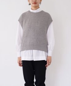 TOQUE 〈大草直子さんアドバイザー〉ベビーアルパカ×シルクハニカムニットフレンチトップス