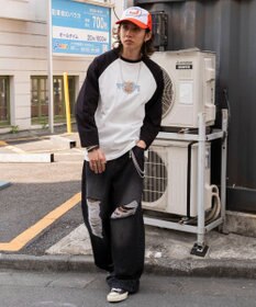 WEGO スーパーバギーダメージデニムパンツ