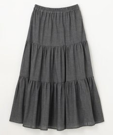 ANY 【ウエストゴム】シャンブレーライクティアード スカート