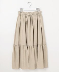 J.PRESS LADIES 【洗える】シャンブレーツイル ティアード スカート