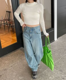 WEGO リブハイネックショートニット