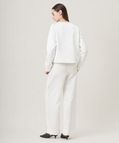 ICB L 【洗える】サテンボンディング クルーネックプルオーバー