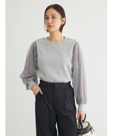 Green Parks 袖チュールドッキングリブプルオーバー