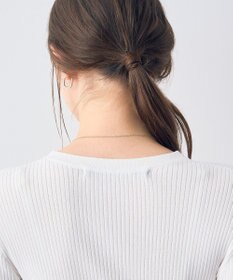 YECCA VECCA 袖口シアーリブニット