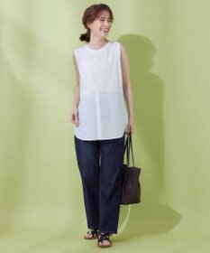 ANY レイヤード布帛ドッキングタンクトップ