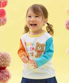 MIKI HOUSE HOT BISCUITS 【80-120cm】パステルロゴ 長袖Tシャツ