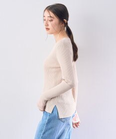 YECCA VECCA 袖口シアーリブニット