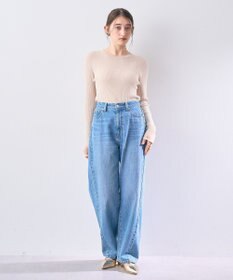 YECCA VECCA 袖口シアーリブニット