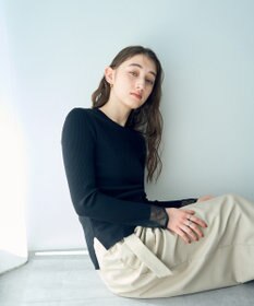 YECCA VECCA 袖口シアーリブニット