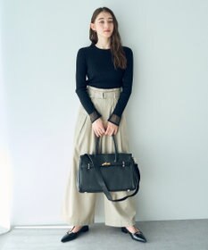 YECCA VECCA 袖口シアーリブニット