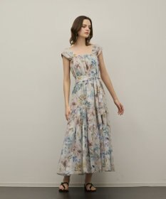 GRACE CONTINENTAL ボタニカルサラサプリントワンピース